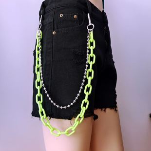 牛仔裤挂饰裤子装饰配件女士嘻哈朋克风裤链挂件个性潮流腰链配饰