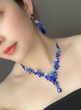 欧美时尚夸张气质女水晶饰品项链