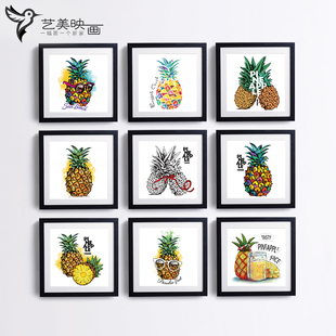 【菠萝】北欧简约装饰餐厅客厅卧室相框画框摆台挂画微喷英文字母