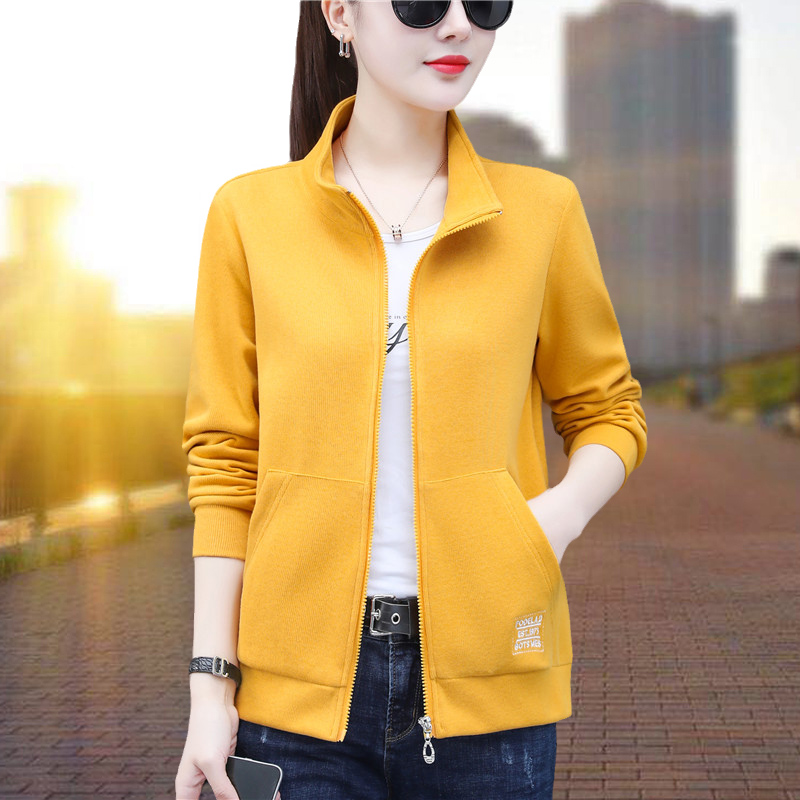 京东商城唯品会官方旗舰店洋气卫衣外套女春秋薄款立领短开衫上衣