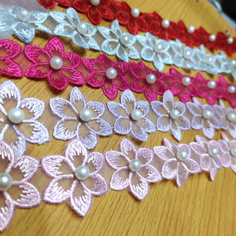 刺绣花朵花边辅料欧根纱蕾丝边水diy手工娃娃配饰配件钉珠小花朵,居家布艺,花边,淘宝优惠券,粉丝福利购,淘宝优惠卷