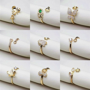 精诚艺diy手工饰品配件2025新款 镀925银珍珠戒指空托上开口指环女