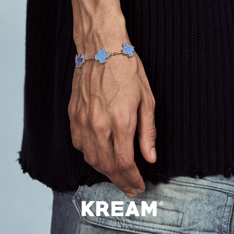 KREAM纯银天然蓝玛瑙十字手链