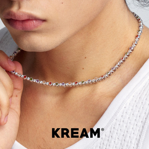 KREAM 彩钻网球项链男嘻哈女锁骨链欧美潮流轻奢高级感时尚礼物