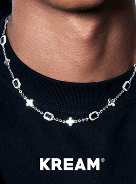 KREAM 925银黑锆石十字项链男嘻哈女欧美潮流高级感锁骨链女礼物