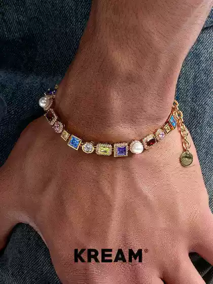 Kream Original Colorful Zircon Shell Bead Bracelet Unisex Hip-Hop Niche Design High-End Light Luxury Couple