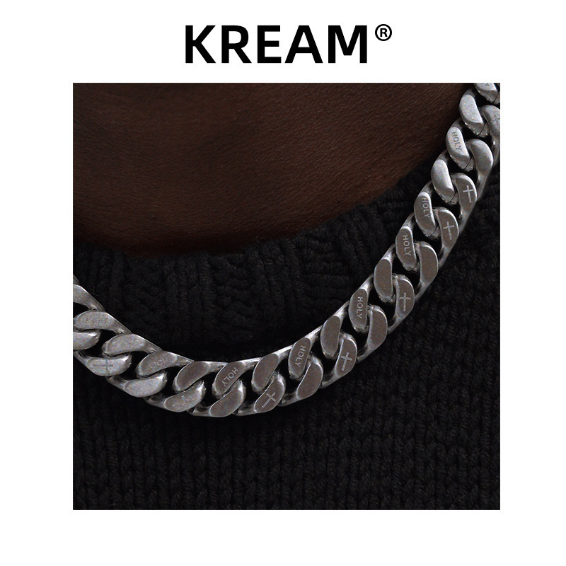 KREAM 原创 双面拉丝古巴项链男嘻哈女短同款 cuban link 锁骨链 饰品/流行首饰/时尚饰品新 项链 原图主图