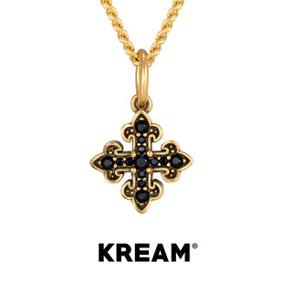 KREAM 925银复古金黑白钻花十字项链男嘻哈女锁骨毛衣链高级百搭