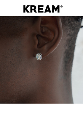 【潮WOO专属】S925 Zircon Earring 纯银钻石耳钉男女hiphop 锆石