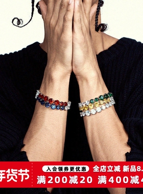 KREAM 锆石大小渐变网球手链男嘻哈女同款