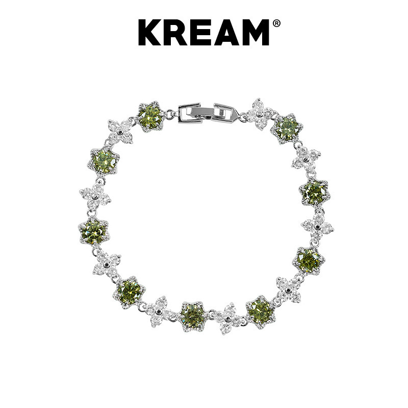 KREAM橄欖綠/寶石藍鋯石手鏈