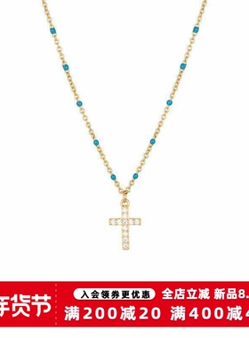 KREAM 纯银 滴油细链满钻十字吊坠项链男女同款锁骨链情侣