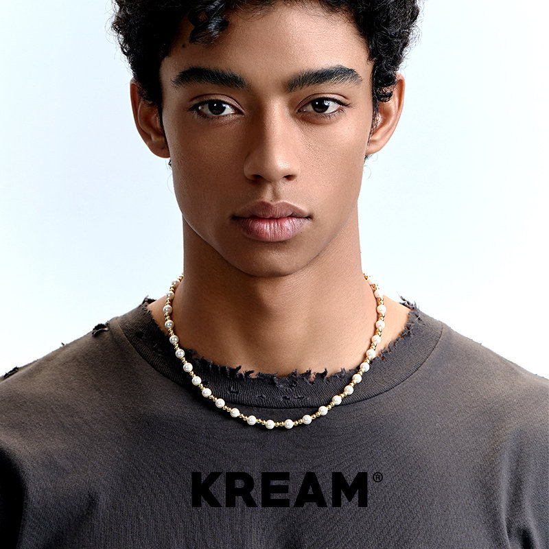 KREAM 镀金贝珠珍珠项链男女同款简约锁骨链欧美嘻哈潮流图片
