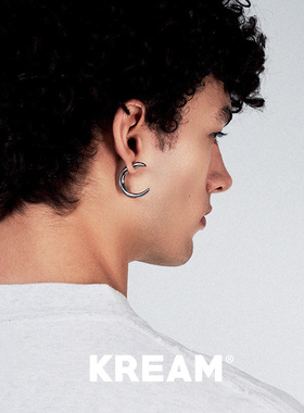 KREAM 月牙耳环男嘻哈女同款欧美简约个性耳钉情侣