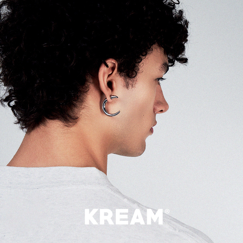 KREAM 月牙耳环男嘻哈女同款欧美简约个性耳钉情侣