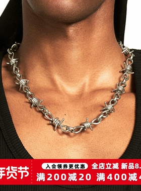 KREAM 钛钢荆棘项链男嘻哈个性潮流女锁骨链欧美潮流个性