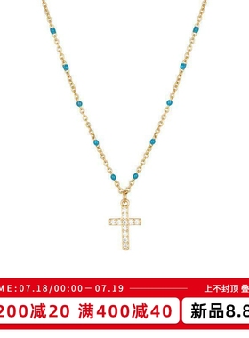 KREAM 纯银 滴油细链满钻十字吊坠项链男女同款锁骨链情侣