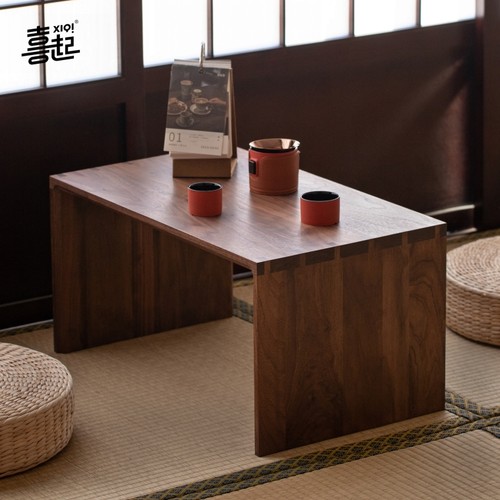 黑胡桃实木飘窗茶几榻榻米小桌子