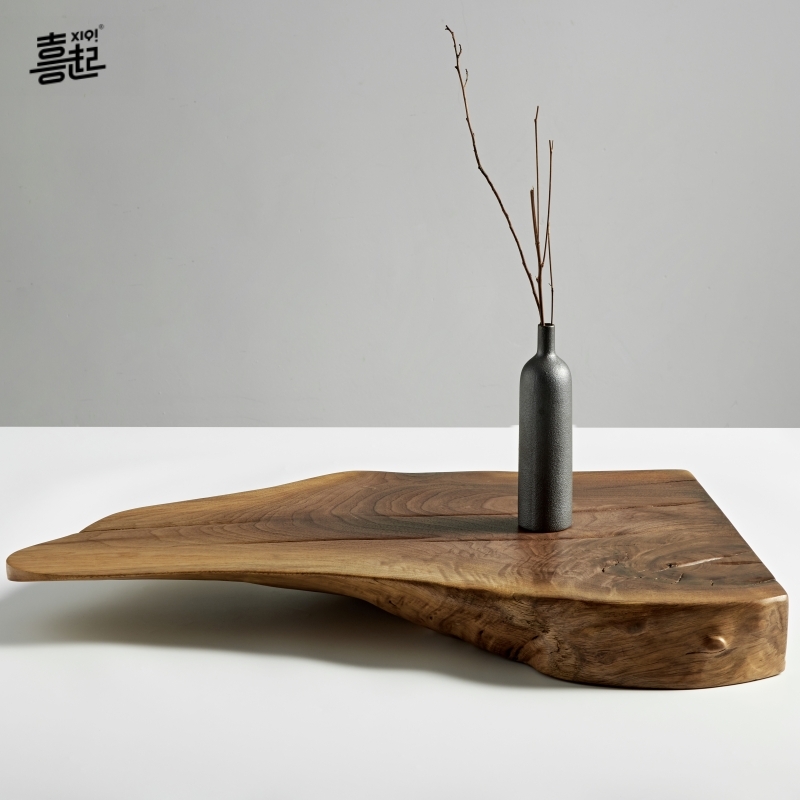 喜起随形黑胡桃原木整板干泡台