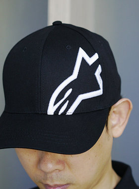A星Alpinestars棒球帽机车摩托车男女同款黑色鸭舌帽子