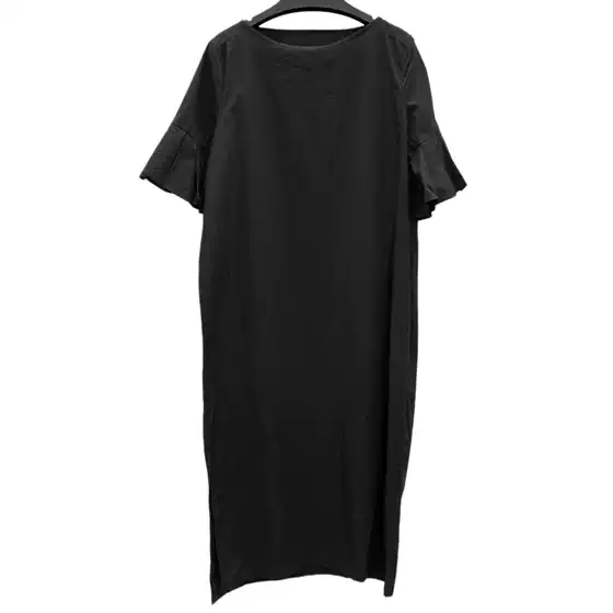 Shengdi Cut Label Women's Summer Black Elegant Lace Sleeves Slit H-Shaped Dress