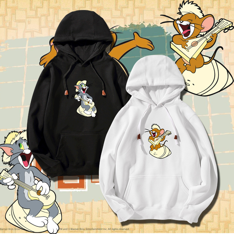 猫和老鼠闺蜜装oversize套头卫衣