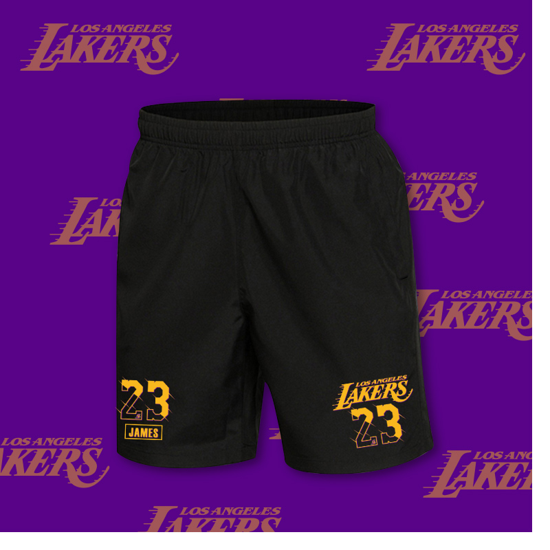 可定制洛杉矶湖人篮球运动透气速干短裤科比詹姆斯Lakers五分裤男