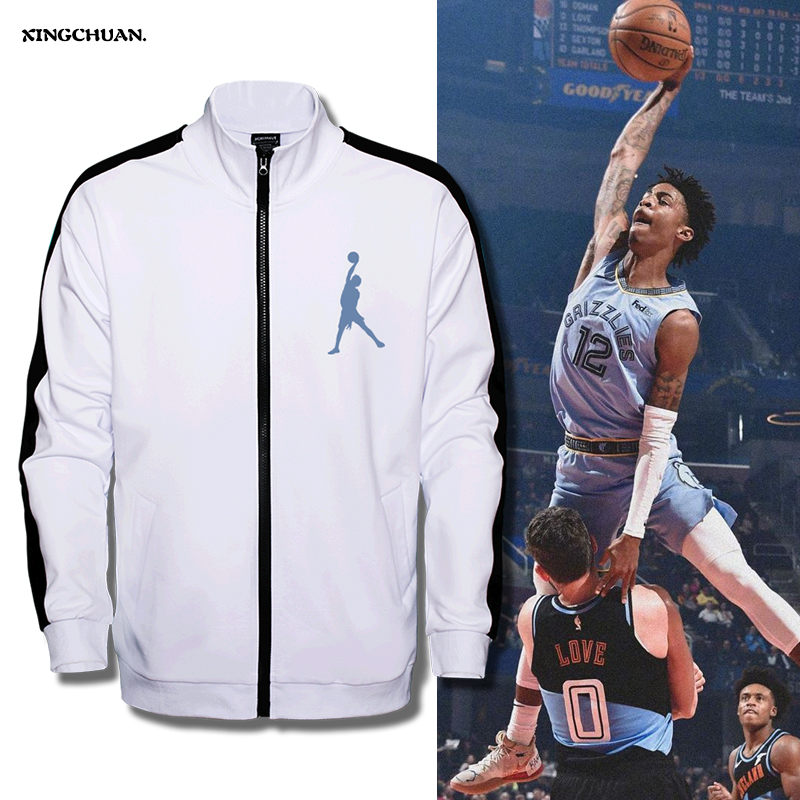 篮球运动保暖莫兰特拼接立领卫衣