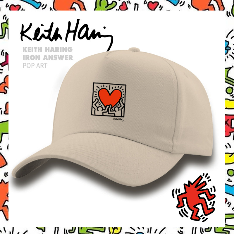 可定制潮涂鸦keith haring联名凯斯哈林运动防晒鸭舌帽韩版棒球帽