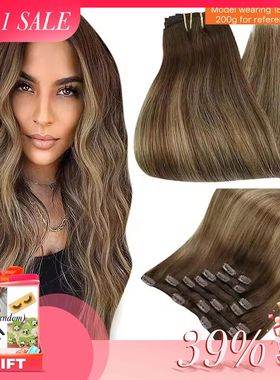 Full Shine Human Hair Extensions Clip in Hair Extensions Hum
