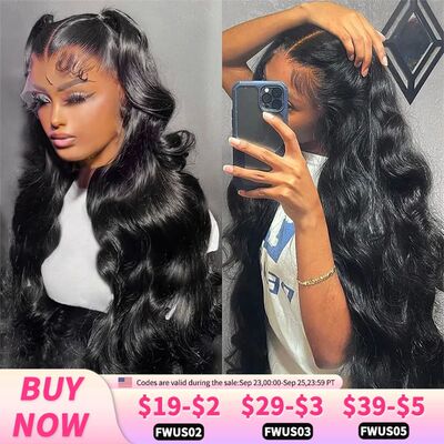 30 32 Inch Body Wave Lace Front Wig 5x5 6x4 Glueless Human H