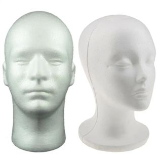 Female Male Mannequin Head White Polystyrene Styrofoam Foam