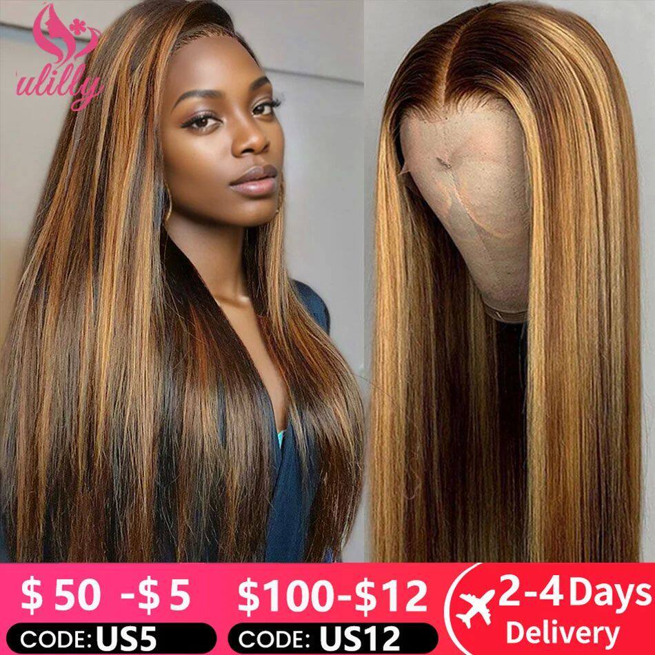 HD 13x6 Highlight Wig Colored Lace Front Human Hair Wigs For