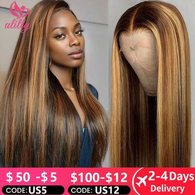 HD 13x6 Highlight Wig Colored Lace Front Human Hair Wigs For