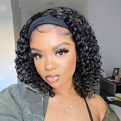 Brazilian Kinky Curly Headband Wig Human Hair 8-30 Inch Remy