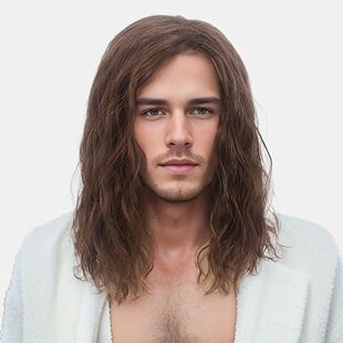 Brown Shoulder Perm Natura Men Corn For Wig Synthetic Length