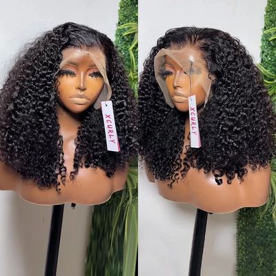 Xcurly Curly Short Bob Human Hair Wigs 13x4 13X6 HD Lace Fro