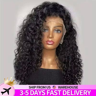 Curly Human Hair Wigs For Women Water Wave Lace Front Wig 13