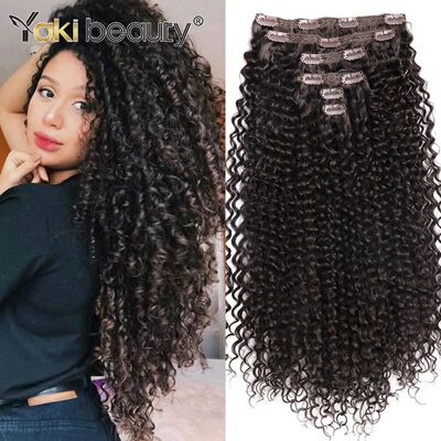 26'' Synthetic Jerry Curly Hair Extensions Double Weft 6PCS/