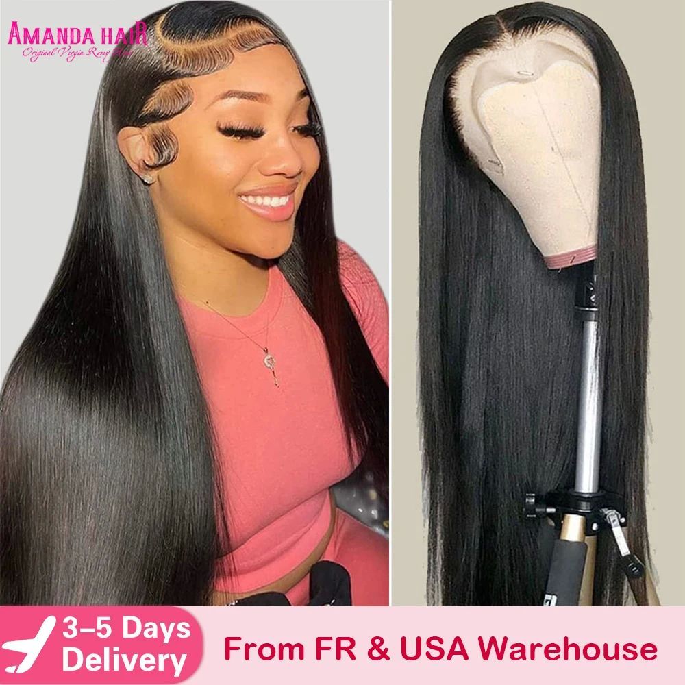 HD Lace Frontal Wig 28 30 inch Straight Human Hair Wigs 220%