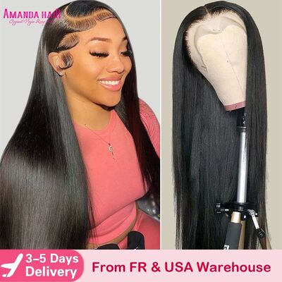 HD Lace Frontal Wig 28 30 inch Straight Human Hair Wigs 220%