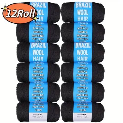 2/3/5/12pc Brazilian Wool Hair Synthetic Crochet Hair Extens