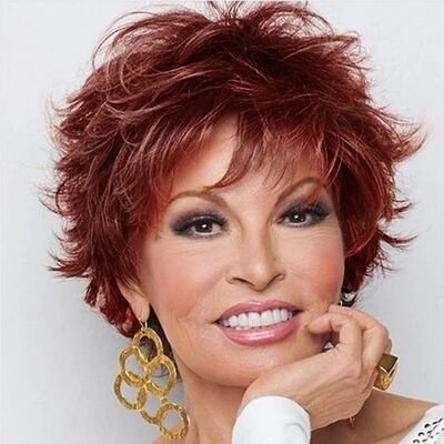 HAIRJOY Short Curly Wigs Pixie Layered Synthetic Hair Wig wi