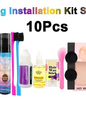 10Pcs Wig Installation Kit Set - Wrap Set Hair Mousse Lace T