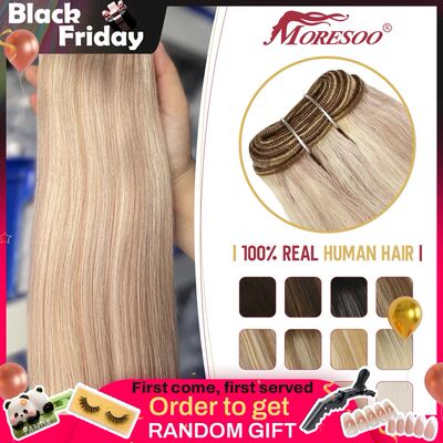 Moresoo Sew in Hair Extensions Weave Hair Human Bundles Mach