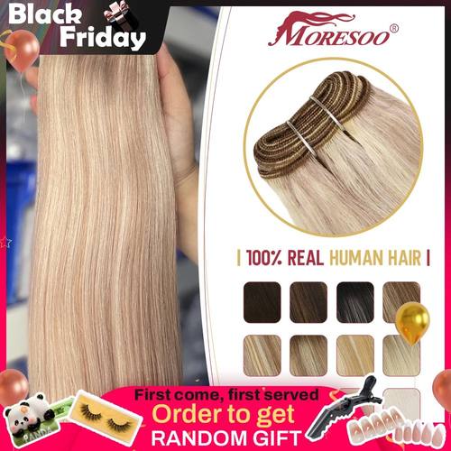 Moresoo Sew in Hair Extensions Weave Hair Human Bundles Mach