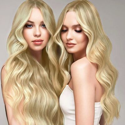 Women's Synthetic Black Blonde Long Curly Wig, 27 Inch Long