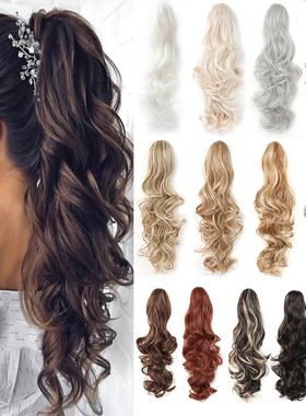 Claw Clip in Ponytail Extension Synthetic Hairpiece Curly Wa