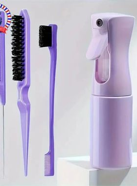 4pcs/Set Hairdressing Tools Set spray Bottle Rat Tail Comb T