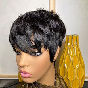 Short Pixie Cut Wig Human Hair For Black Women Machine Made